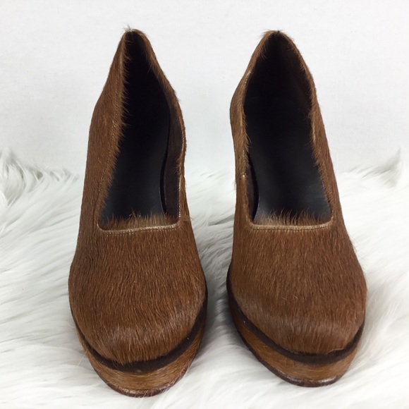 NEW Pony Hair Urban Outfitters Shakuhachi Wedges - Picture 2 of 6